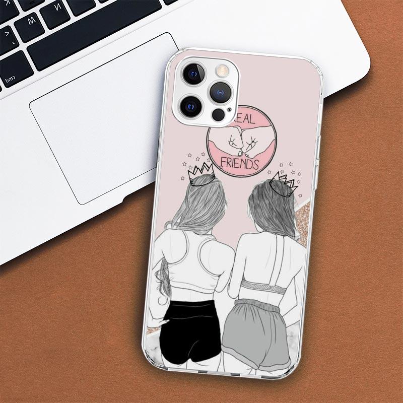 Girls Bff Best Friends Forever Phone Case For iPhone 11 12 13 Mini 14 15 Plus 17 Air 16 Pro Max 16E 7 8 SE 2020 Customized Print