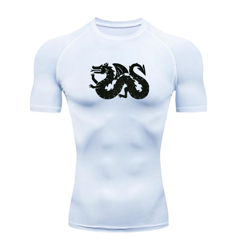 High Elasticity Men Sports T-shirt Training Gym Jogging Running Workout Compression Rashgard Tops Short Sleeve Sweat Absorbing Tight Fit