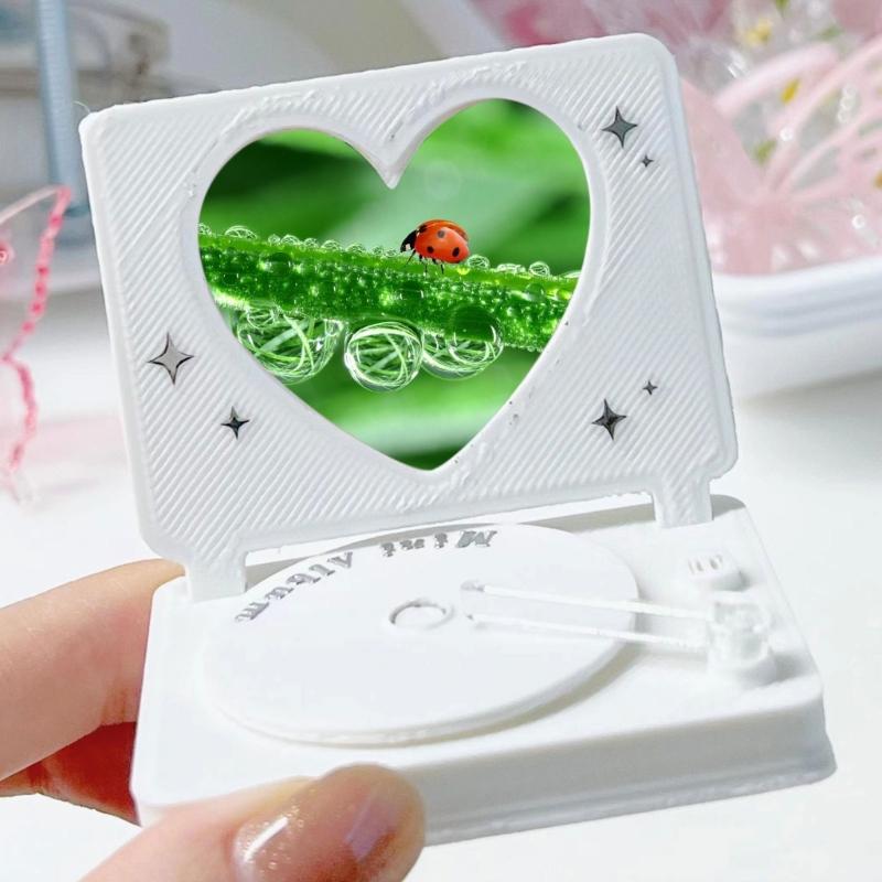 Resin Shaker Mold Heart Photo Frame Resin Mold Silicone Record Player Mold Kit Table Ornaments Mold for Home Decorations