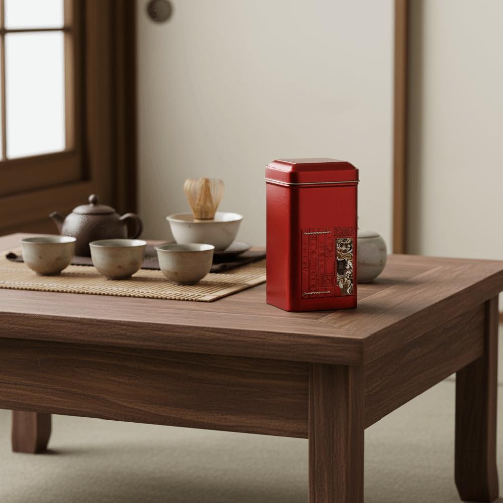 Durable Square Tea Packaging Cans Retro Mini Tea Sealed Jar Metal Portable Tinplate Container Kitchen