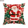 2D Flat 1pc Winter Holiday Christmas Festive Santa Claus Throw Pillow Covers Red Pillowcases One Sided Printing Without Pillow Inserts Sofa Bed Decor 