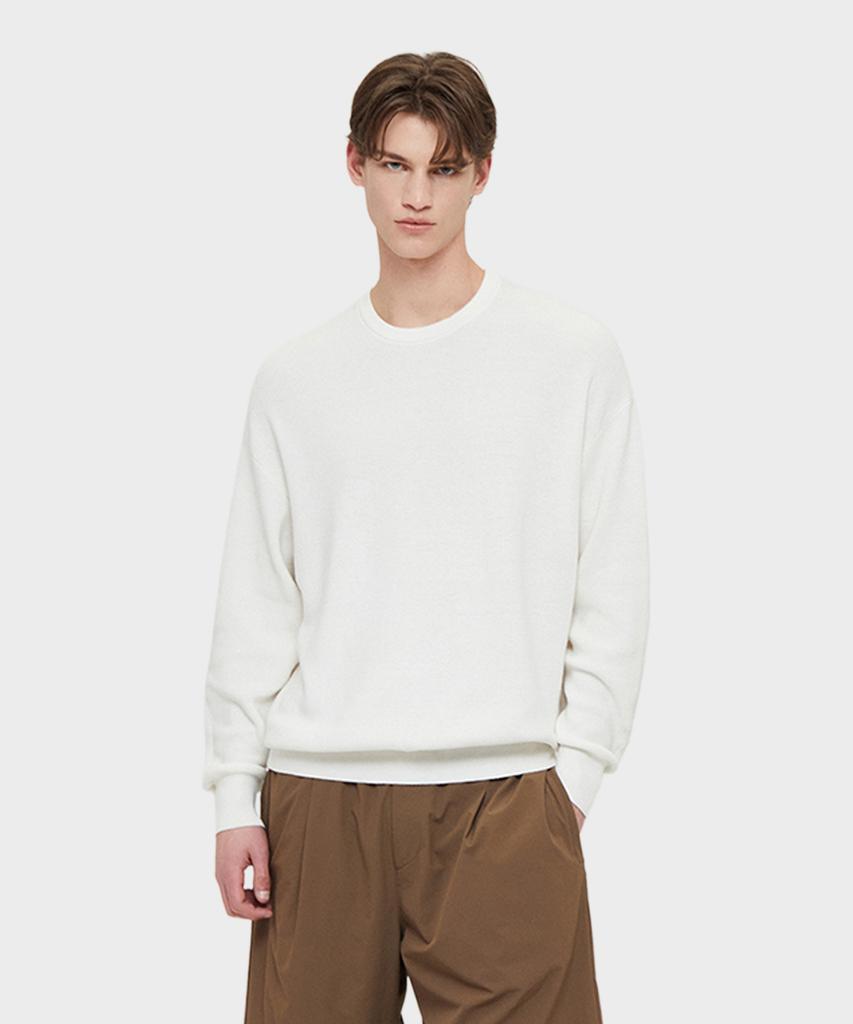 Teildeon Cotton Cashmere Crewneck Sweater White