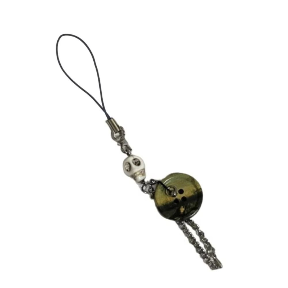 Phone Charm Y2K Phone Chain Bag Decoration Phone Lanyards Skull Button Pendant  Jewelry Gift
