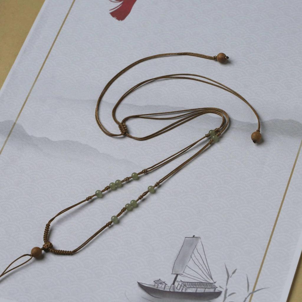 Exquisite Handwoven Hetian Jade Fashion Lanyard