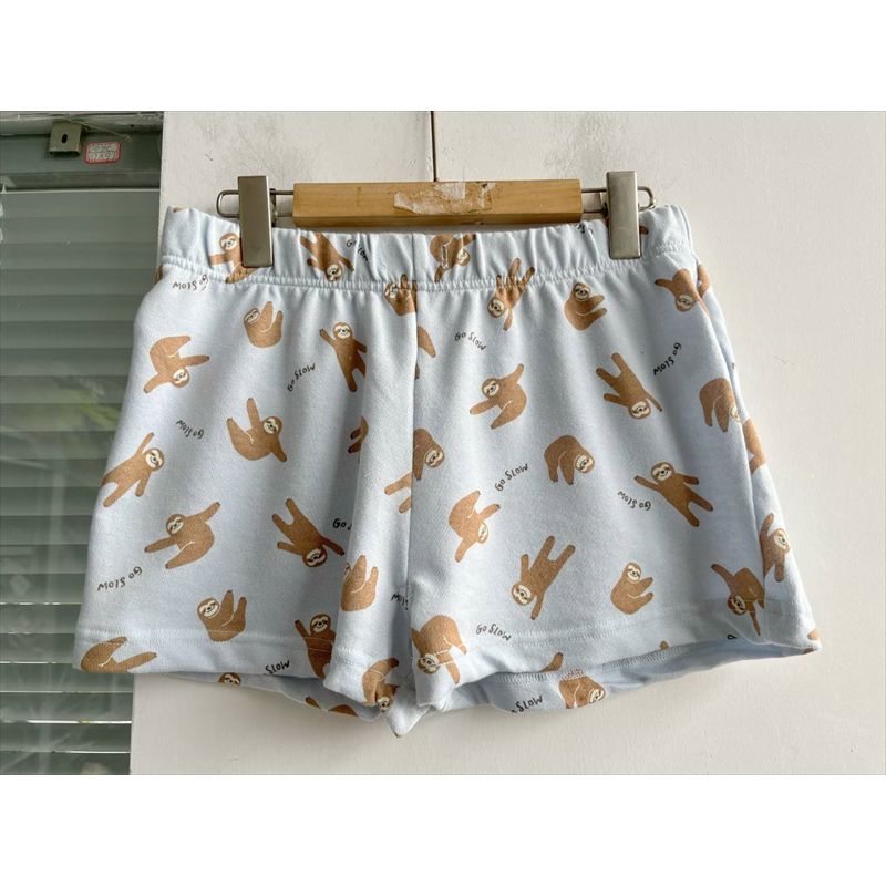 

Slightly Flaw Female Summer Outwear Casual Sports Shorts High Waist Hot Pants Slim Looking Cartoon Cute Walking Home Shorts Mei Ten Light Blue M