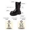 Autumn and winter fashion versatile leather boots British style thick-soled Martin boots women's belt buckle European and American style fashion bo