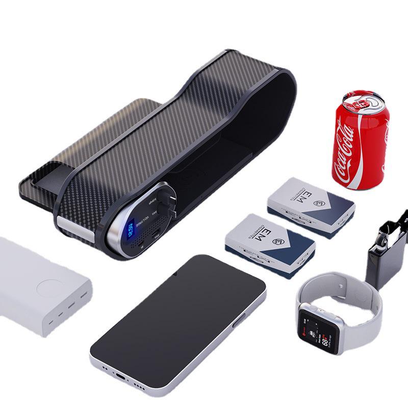 Telescopic Fast Charging Car Charger & Seat Gap Storage Box with Wireless Charging Receiver