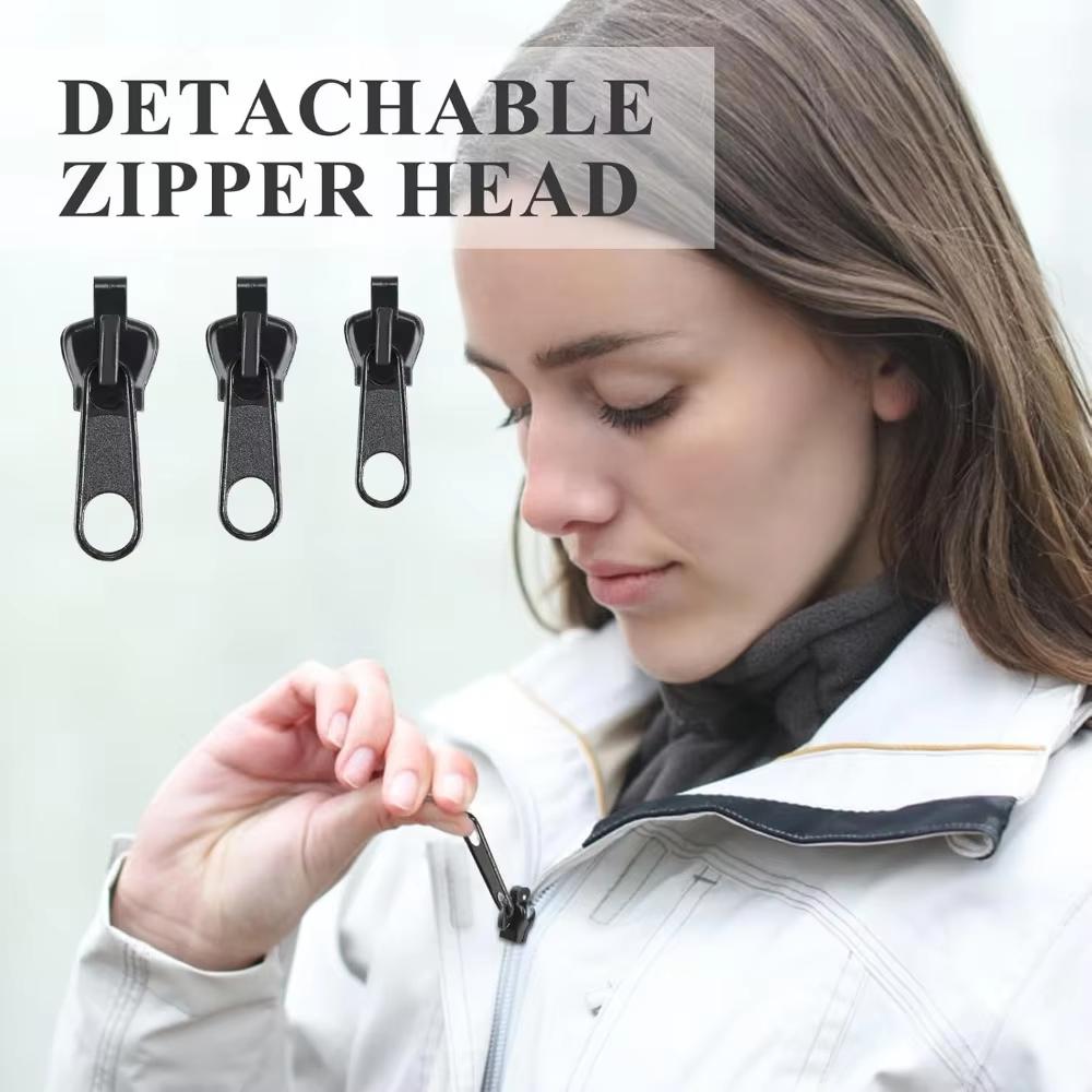 6Pcs/Set Metal Zipper Pull Replacement 3 Sizes Universal Instant Slider Detachable for Clothes Bags DIY Repair Tool Accessories