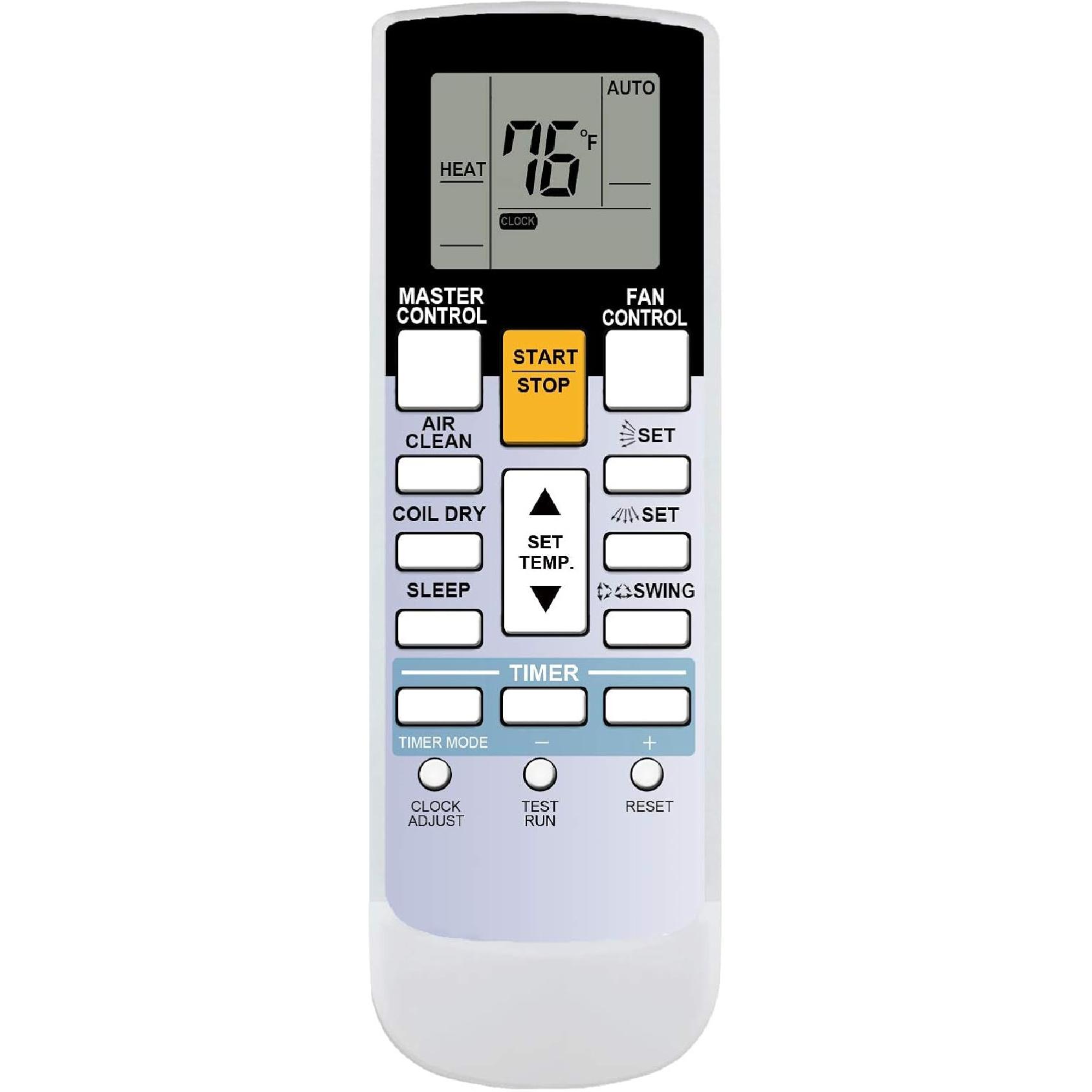 

RCECAOSHAN Replacement for Fujitsu Air Conditioner Remote Control Model Number AR-RAH2U Works for ASU18RLF ASU18RLXS ASU24RLF ASU24RLXS ASU30RLX