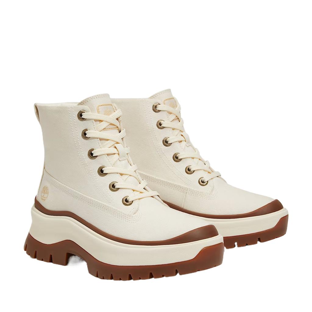 Timberland Roxie Lane Canvas Classic Trendy Versatile Short Boots Women boots Beige TB0A2R1AETJ