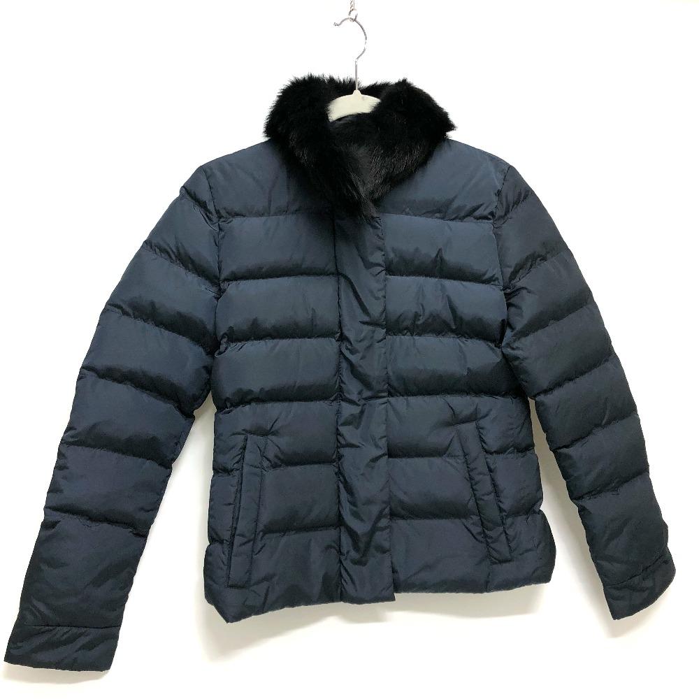 Prada Jaqueta de Penas de Pelo para Baixo / Nylon Azul Marinho