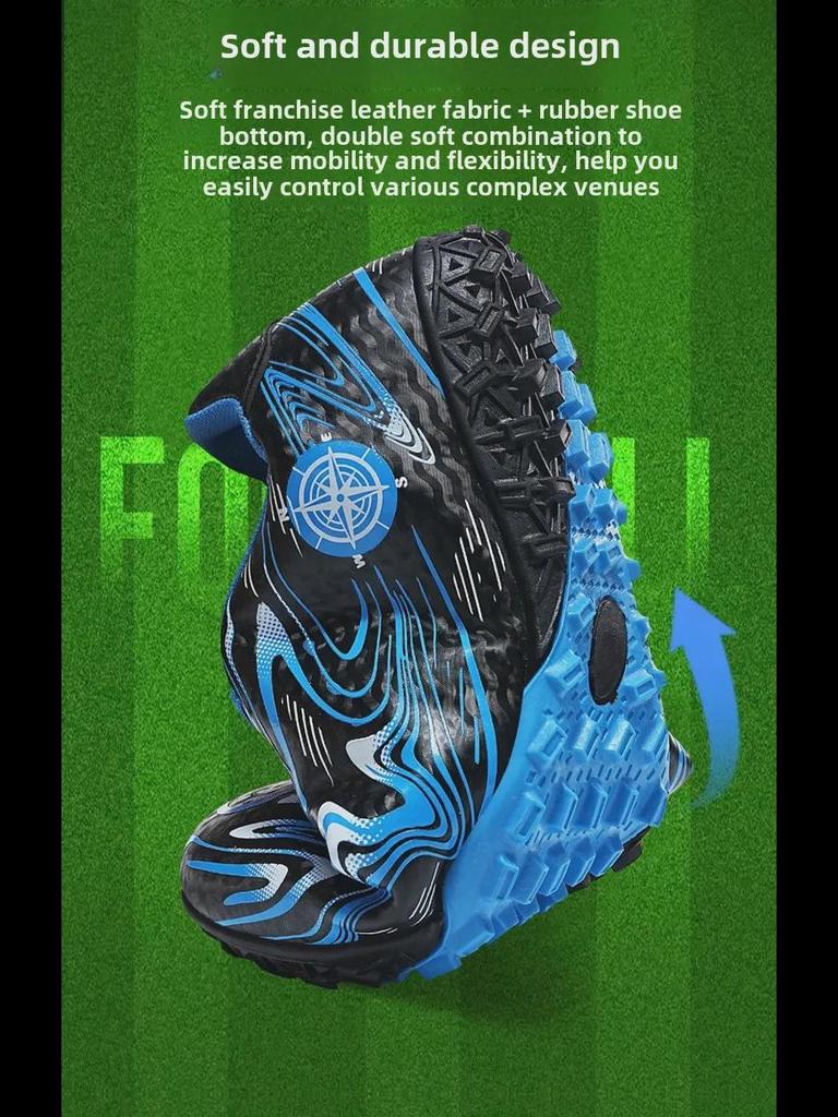 Youth Long-Spike Football Shoes for Boys and Girls, Suitable for Student Athletes In Training and Competitions.