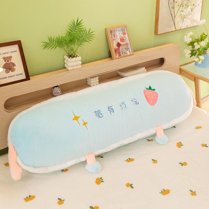 Fruit Headrest Girls Pinch Legs Long Throw Pillow Plush Toy Bed Large Cushion Removable and Washable Liner