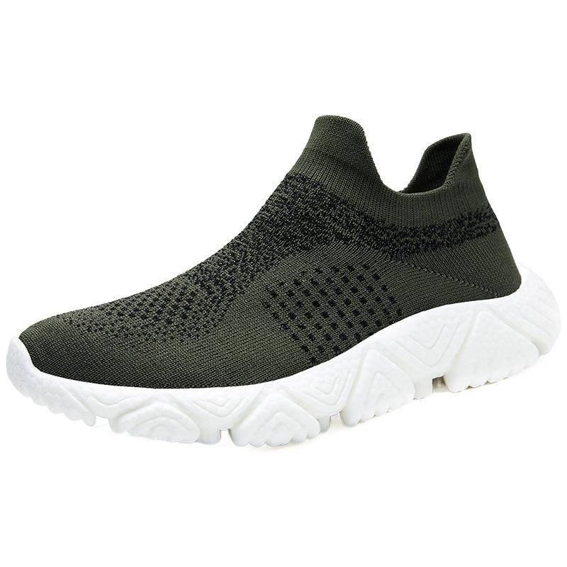 Large Size Mesh Fly-Woven Casual Shoes Trendy Sports Men'S And Women'S Shoes Outdoor Lazy One-Pedal Socks Shoes