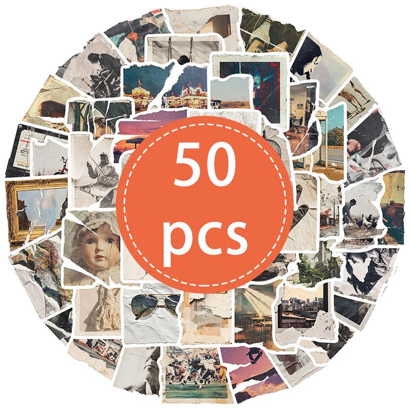 High-Quality 50Pcs High-Quality Retro High-Quality Tear High-Quality Po High-Quality Graffiti High-Quality Stickers High-Quality Nostalgia