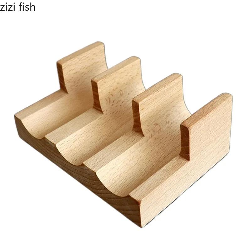 Creative Wooden Sushi Display Plate Rectangular Molecule Cuisine Display Rack Restaurant Food Specialty Display Tableware