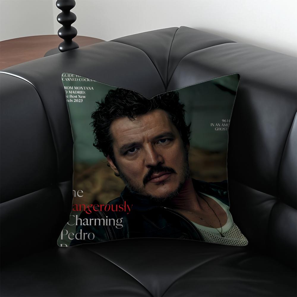 P-Pedro Pascal Pillow Actor Decor Cushion Cushion Cover Pillow Case Anti-Dustmite Invisible Zipper Silky Plush Cushion