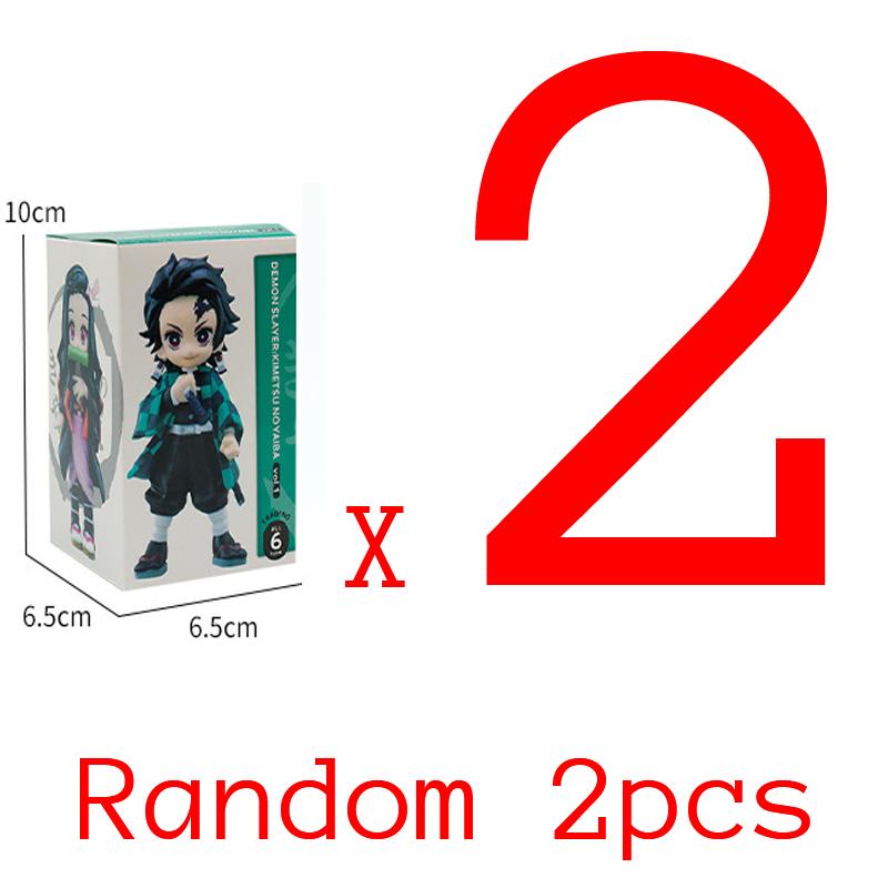 6pcs Anime Cartoon Figure Demon Slayer Tanjiro Kamado Nezuko Blind Box Statue Model Ornament Surprise Gift Box Collection Figure