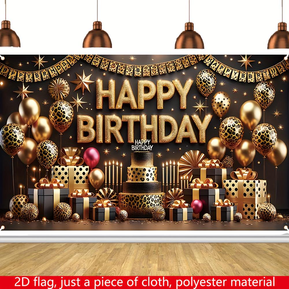 1Pcs Black Golden Balloons Birthday Celebration Decoration Background Birthday Backdrop Decorations For Photo Studio Booth Party