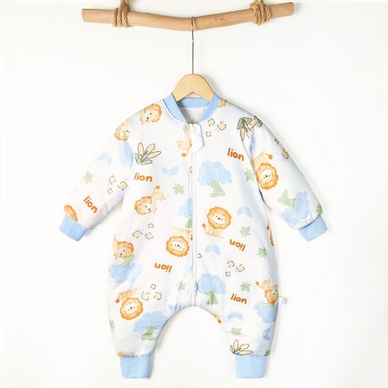 Winter Cotton Padded Sleep Sack Toddlers 3-8 Years Warm Long Sleeve Anti-Kick Sleepwear Girls Boys