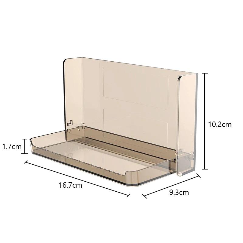 

Стеллаж для хранения косметики, складной настенный туалетный столик без перфорации, органайзер для макияжа, регулируемый держатель для помады, настенная полка кофейный