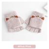 Women'S Cat Ear Convertible Fingerless Gloves, Winter Warm Gloves, Elastic Fit Design, Fashionable And Warm Cat Ear Gloves