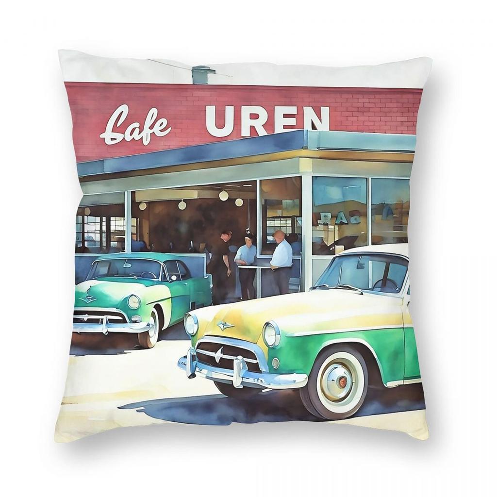 The Old Men And Car Pillowcase Polyester Linen Velvet Printed Zip Decor Bed Cushion Cover x