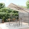 7 Piece Garden Bar Set Grey Poly Rattan & Solid Acacia Wood