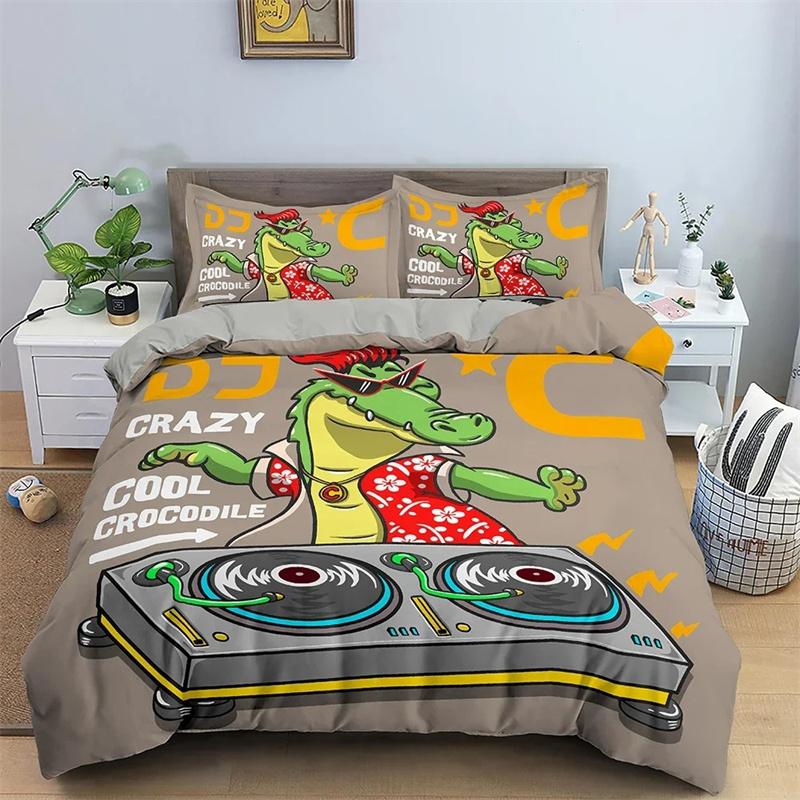 Polyester Comfortable Cartoon Pattern Duvet Cover Set 3-Piece Set With Duvet Cover And Pillowcases King Queen Twin Sizes For Boys Girls And Kids