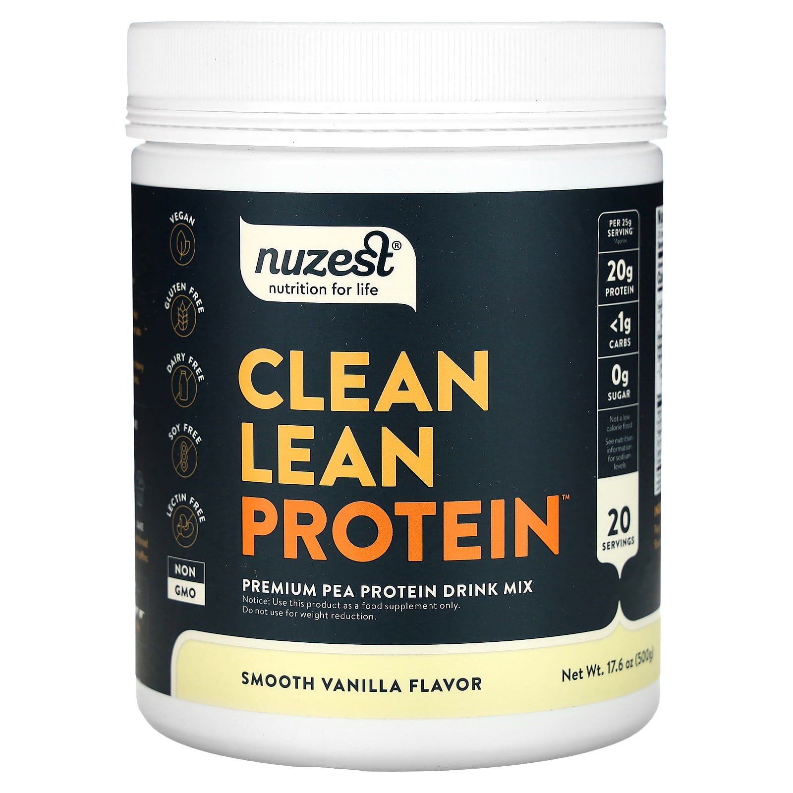 

Nuzest, Clean Lean Protein, Ніжна ваніль, 17.6 унцій (500 гр)