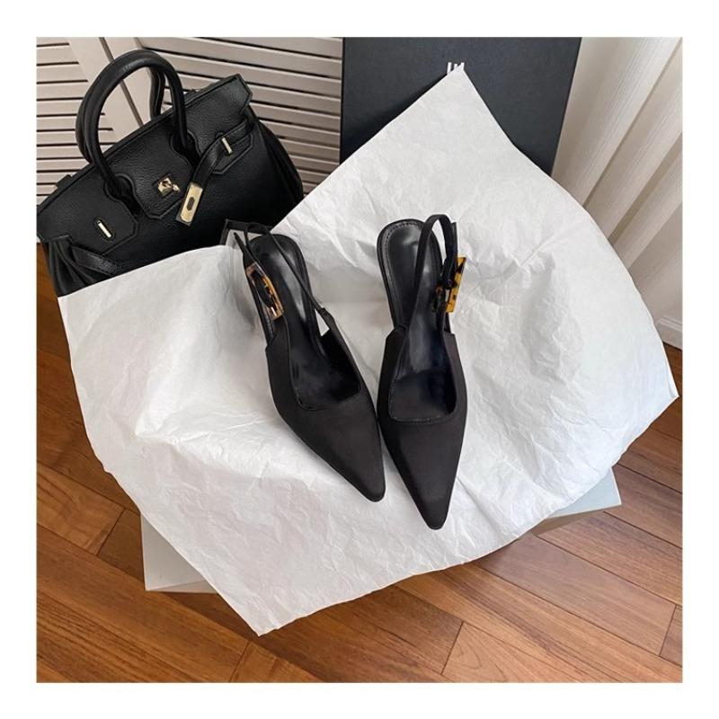 Fashion Black Sandals Women Summer New Fashion Women's Sandals Pointed Pumps Women Shoes Office Dress Shoes Sexy Square Heel High Shoes