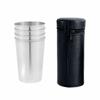 4 Pcs/Set Stackable Stainless Steel Drinking Cup Reusable Portable Drinking Glasses  Outdoors