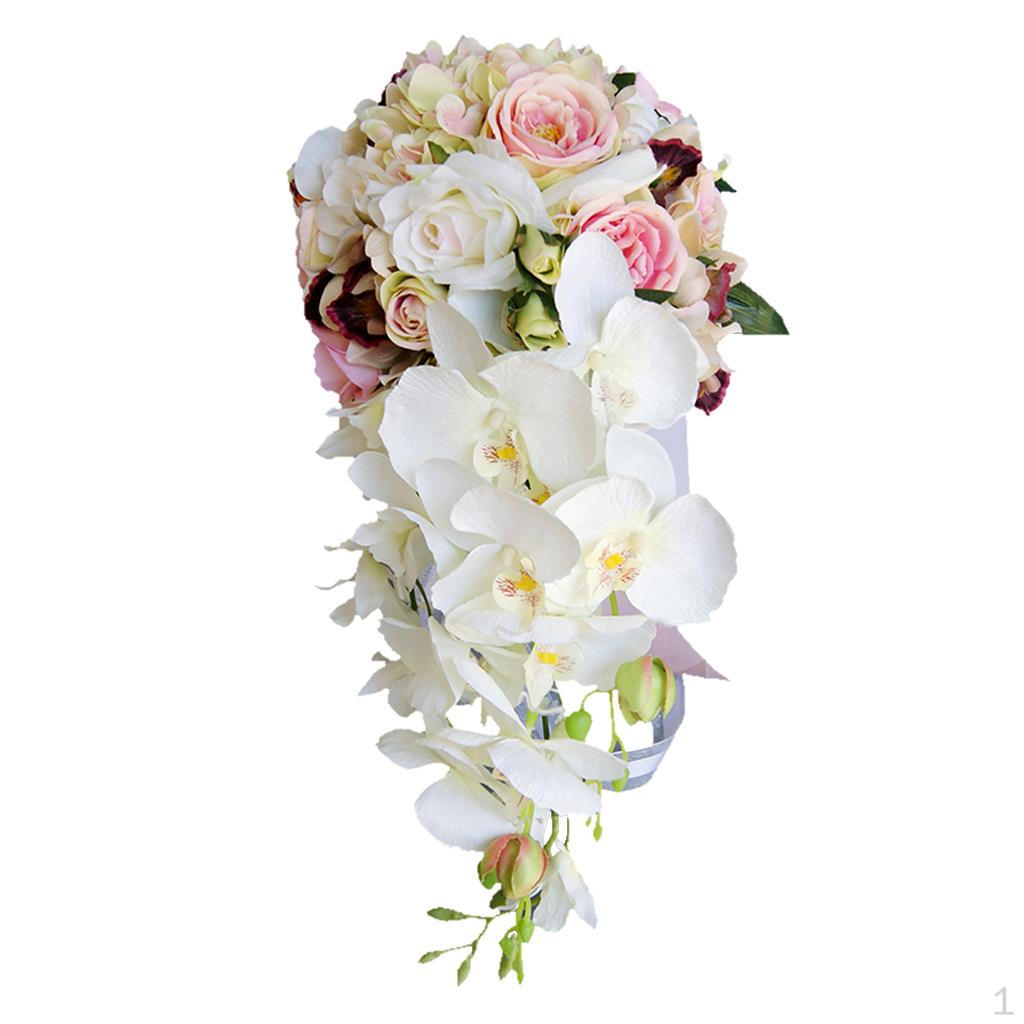 

Элегантный букет «Водопад», цветочная композиция для невесты, свадебные принадлежности 4