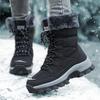 Women's Mid-Calf Boots Northern Winter Boots with Fleece Lining and Thick Sole for Warmth