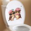 Valentine's Day Cartoon Couple Owl Bathroom Toilet Home Beautification Stickers