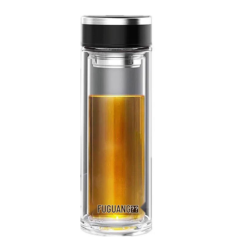 FUGUANG Creative Double-Wall High Borosilicate Glass Water Bottle