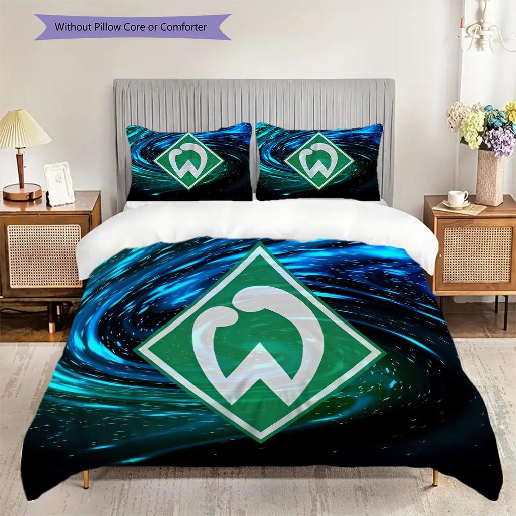 SV Werder Bremen Patroon Beddengoed Dekbed Set Dekbedovertrek Kussensloop Huisdecoratie Verjaardagscadeau (1 dekbedovertrek + 2 kussenslopen, zonder binnenkussen)