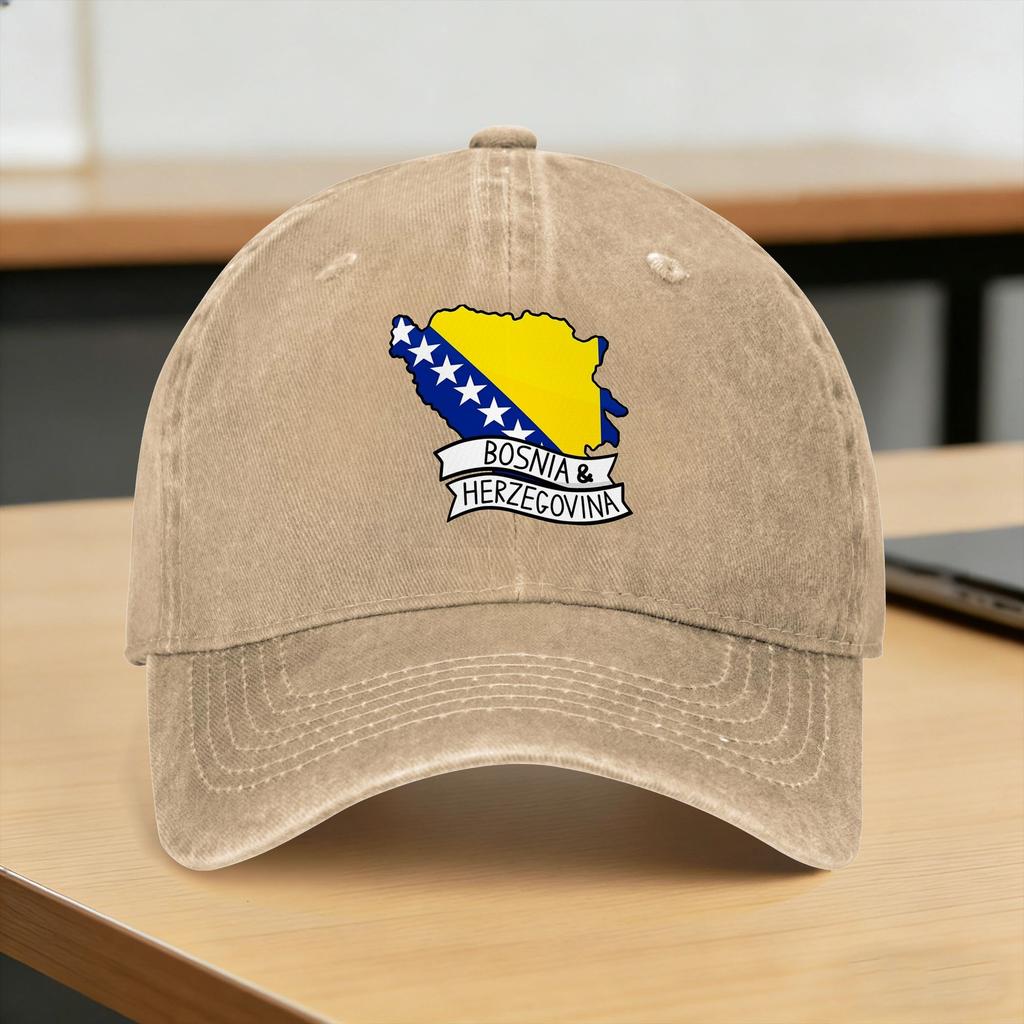Bosnia And Herzegovina Flag Casual Baseball Cap Summer Trucker Hat Hot Sale Gym Snapback Cap Unisex Fitted Retro Baseball Caps