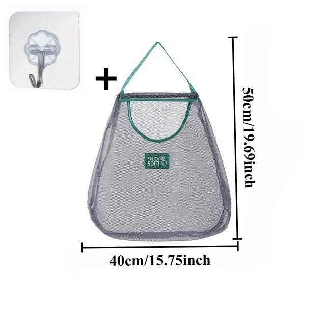 1PC Reusable Hanging Mesh Storage Bag – Kitchen & Household Organizer for Ginger, Garlic, Potatoes, Onions (Single/Double Layer)
