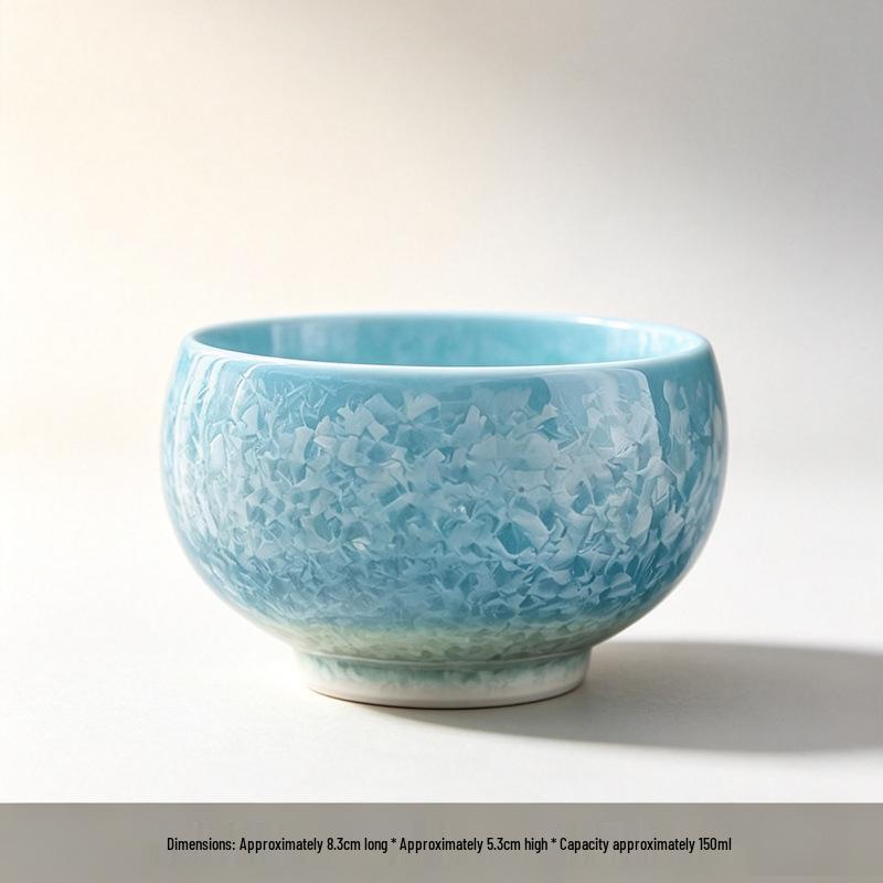 Exquisite Crystalline Glaze Ceramic Tea Cup Set - Gongfu Style for Elegant Tea Tasting