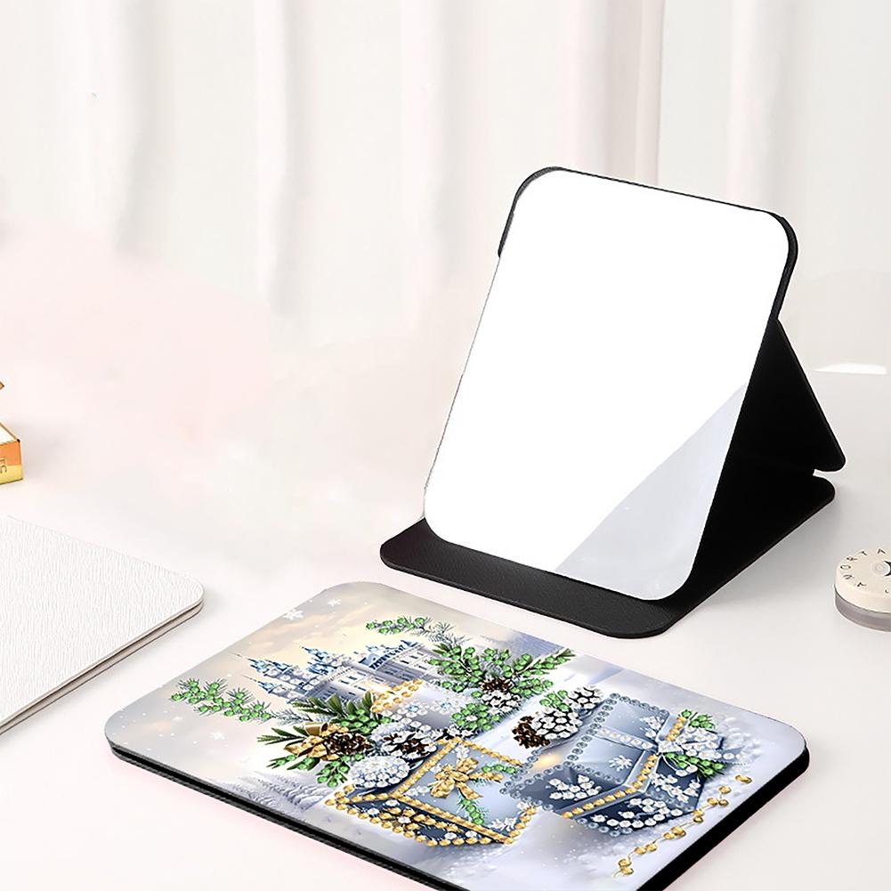 Arte com Diamantes DIY Espelho de Cristal Brilhante Forma Especial Strass Espelho de Maquiagem Espelho de Mesa para Viagem ao Ar Livre Caminhada Piquenique
