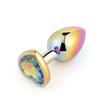 Cute Rainbow Anal Plugs Heart-shaped Metal Crystal Jewelry Small Adult Anal Plugs Female Male Couple Flirting Masturbation