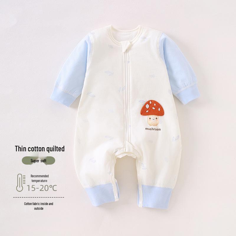 Cozy Cotton-Padded Newborn Sleeping Bag with Zipper - Anti-Kick Romper for Autumn/Winter