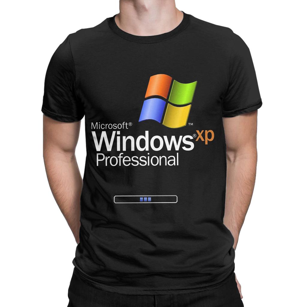 Windows Xp T-Shirt Herren Vintage Baumwoll-Tees Rundhals Kurzarm T-Shirt Erwachsene Oberteile