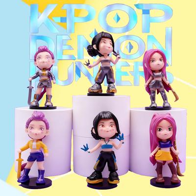 6pcs/Set Kpop Demon Hunters PVC Model Toy Set Cartoon Gaming Desk Decorations Collection for Kids