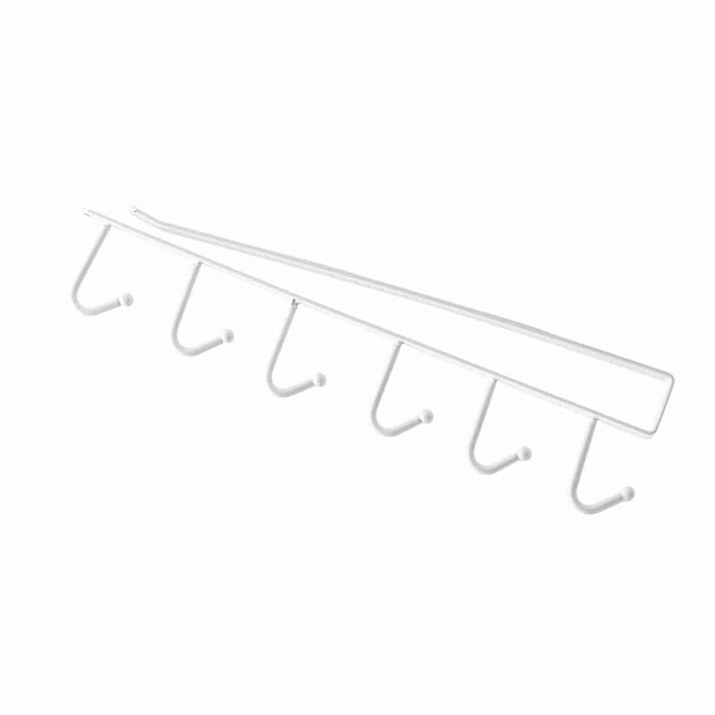 Multifunction Kitchen Storage Rack Cupboard Shelf Hanging Hook Wardrobe Organizer Holder White