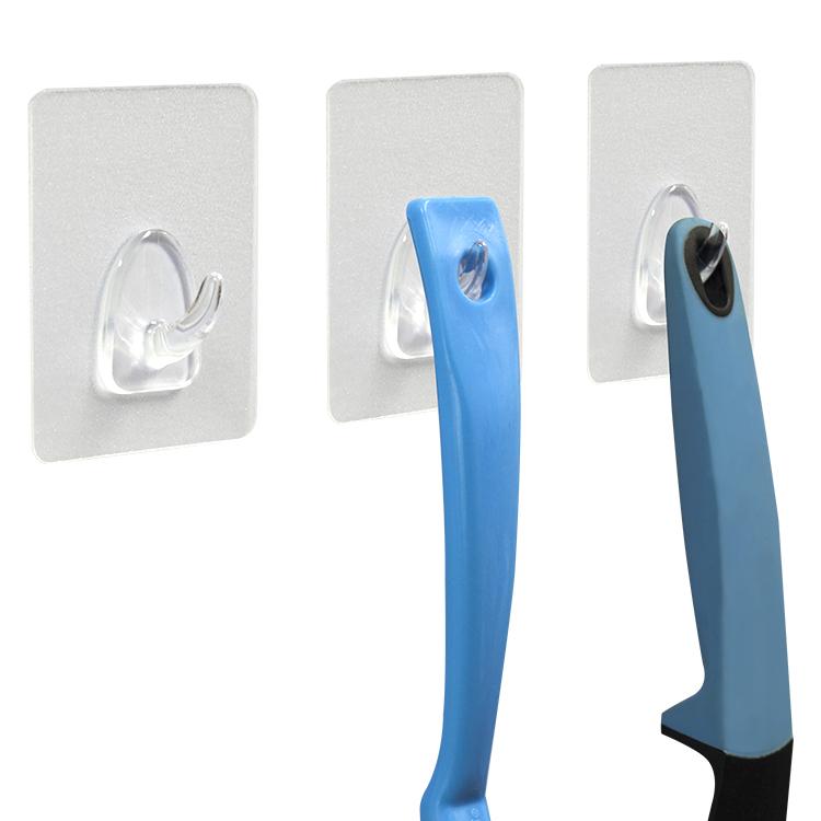 Wall Mounted Reusable Removable Self Adhesive Transparent Adhesive Hook