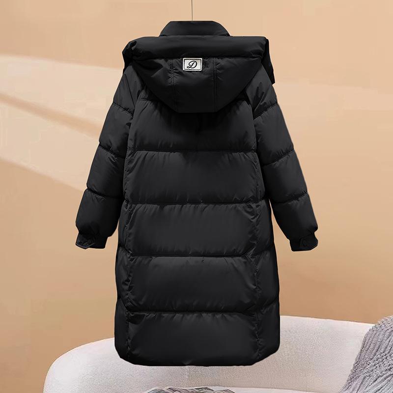 Down Jacket Women's Mid-length New Winter Thickened Over-the-knee Korean Style Loose Cotton-padded Jacket