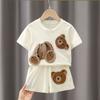 Girls' Set Summer Clothes Baby Two-piece Set Casual Cartoon Short Sleeved Children's Sportswear Trendy