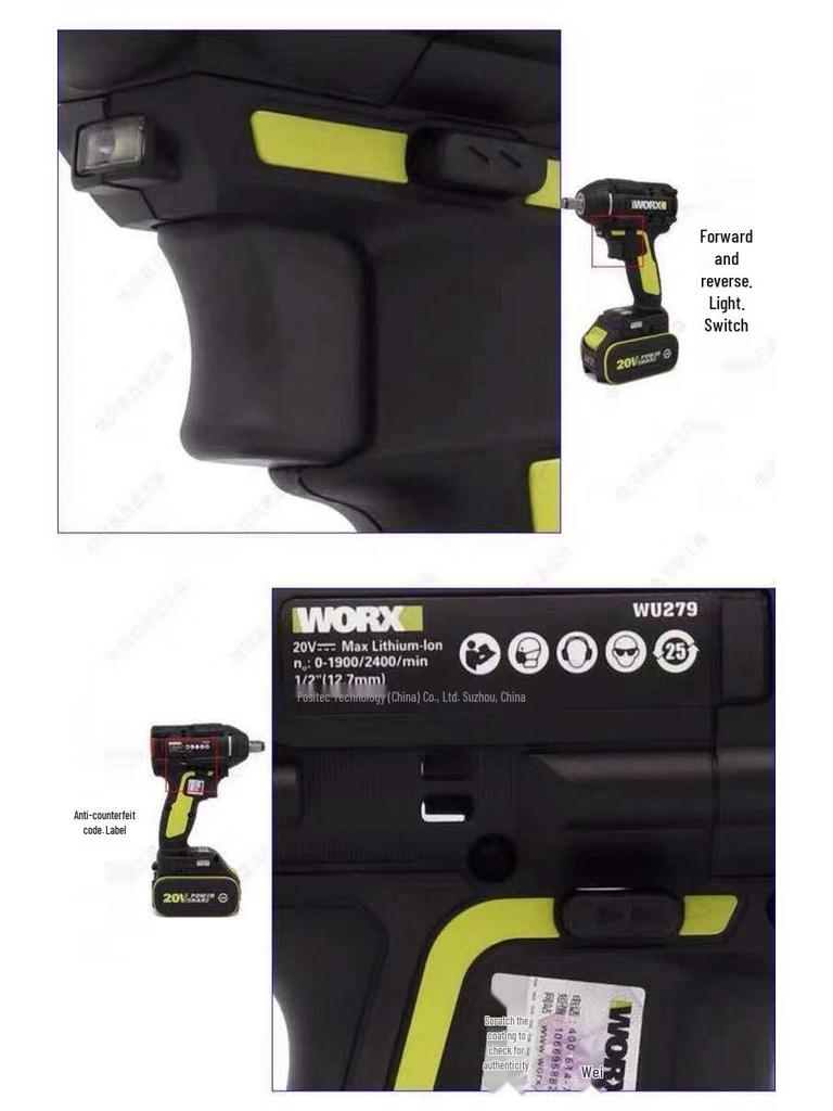 Weike WU279 Brushless Electric Scaffolder Impact Wrench with Rechargeable Lithium Battery